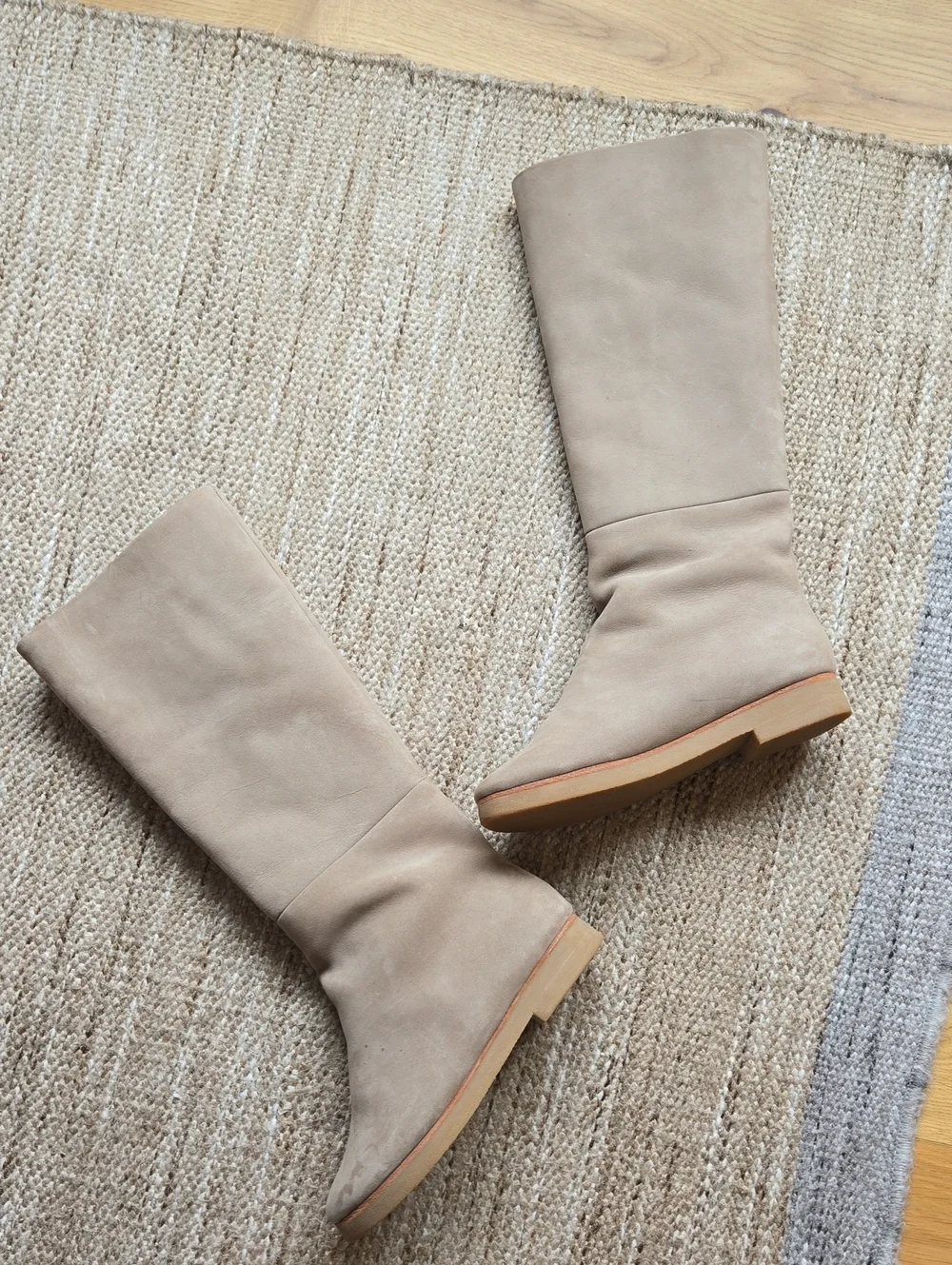 Lauren Manoogian Tall Suede-like Neutral Knee Boots, Size 7, Quiet Lux, Comfort